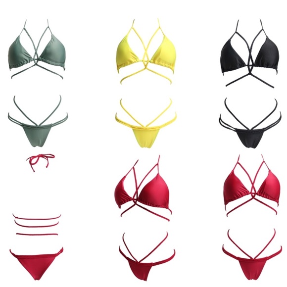 ⭐️RED⭐️strappy braid sexy Brazilian bikini ✨ - Picture 5 of 7